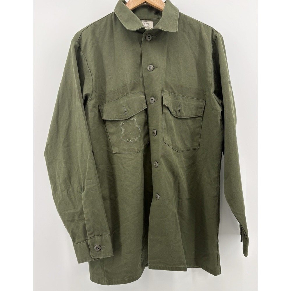 Original US Air Force OG-507 Utility Shirt Vintage 70s Military Olive Green